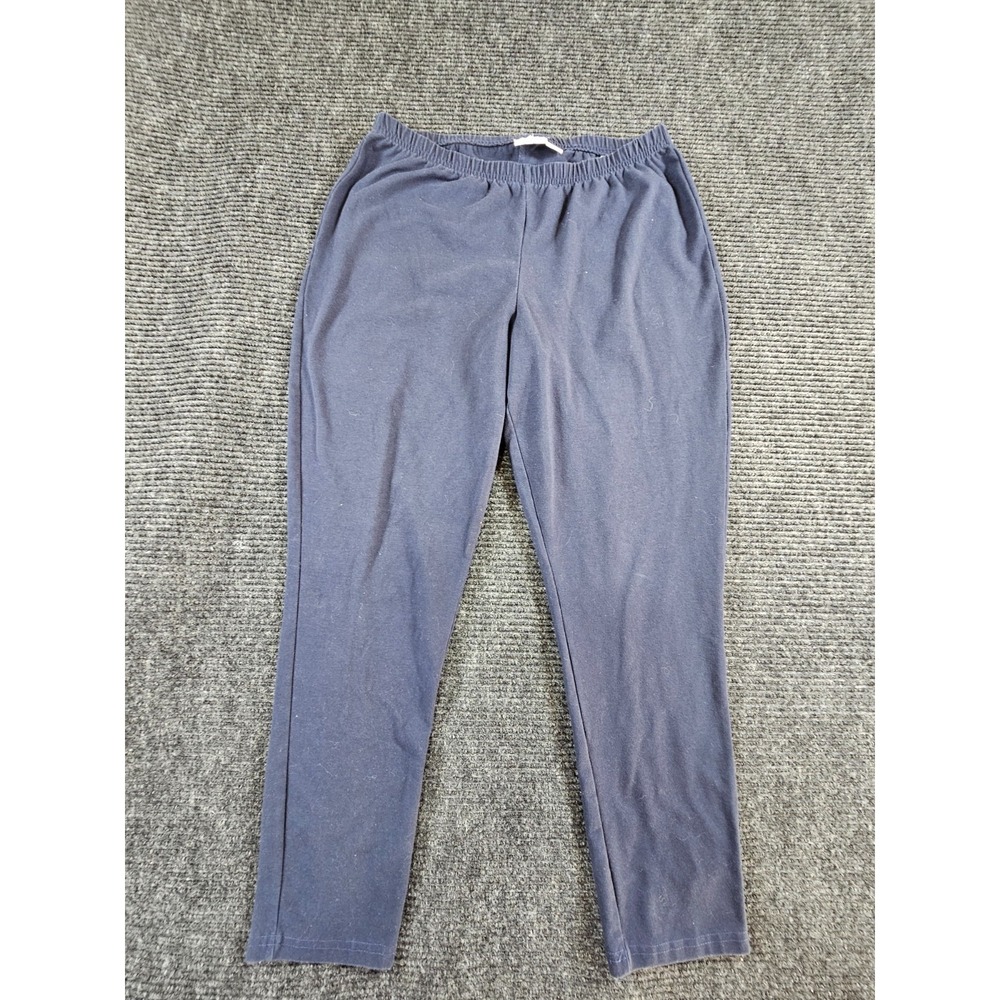 Women with Control by Renée Greenstein Cropped Pants Womens Large Blue Pull On